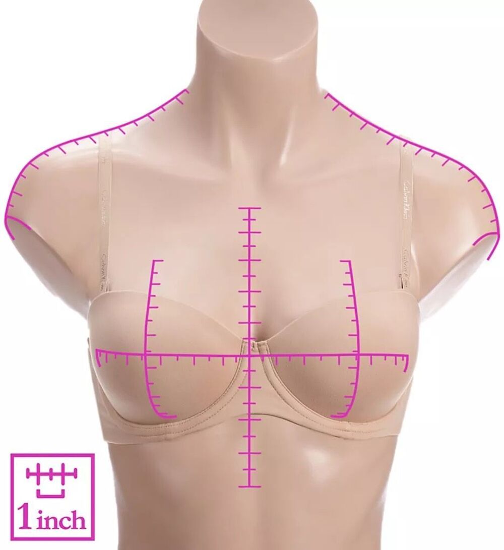 Calvin Klein Constant Lightly Lined Underwire Strapless Bra Bare Nude 30C - Picture 4 of 5